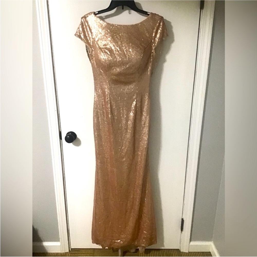 Rose Gold Sequin Evening Dress